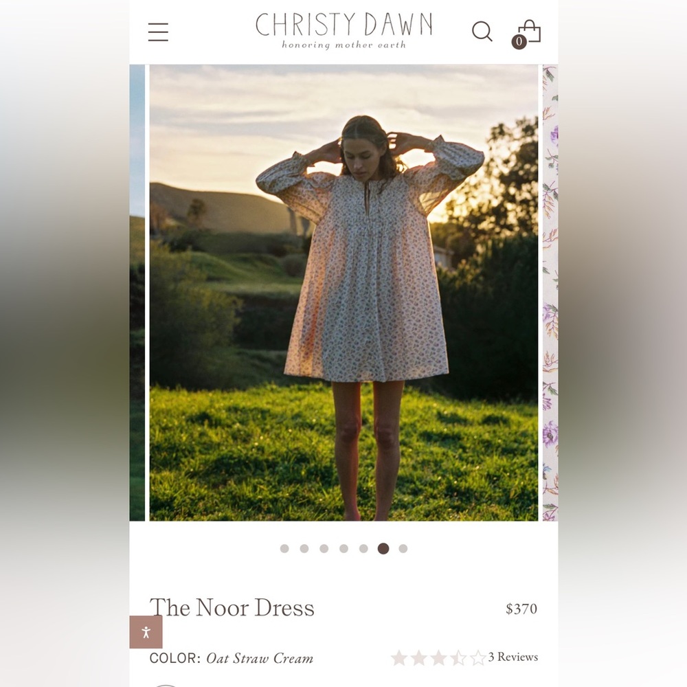 BNWT Christy Dawn Noor Dress, oat straw cream